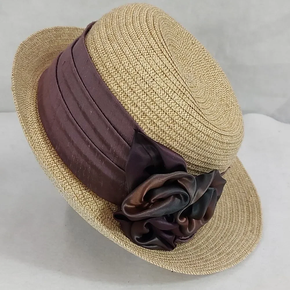 Toucan Collection New Yorks Straw silk Flowers Hat Made In Usa 23